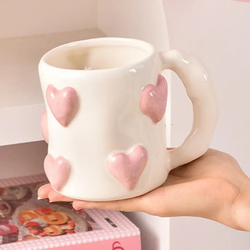 Cute Heart Pink Ceramic Mug