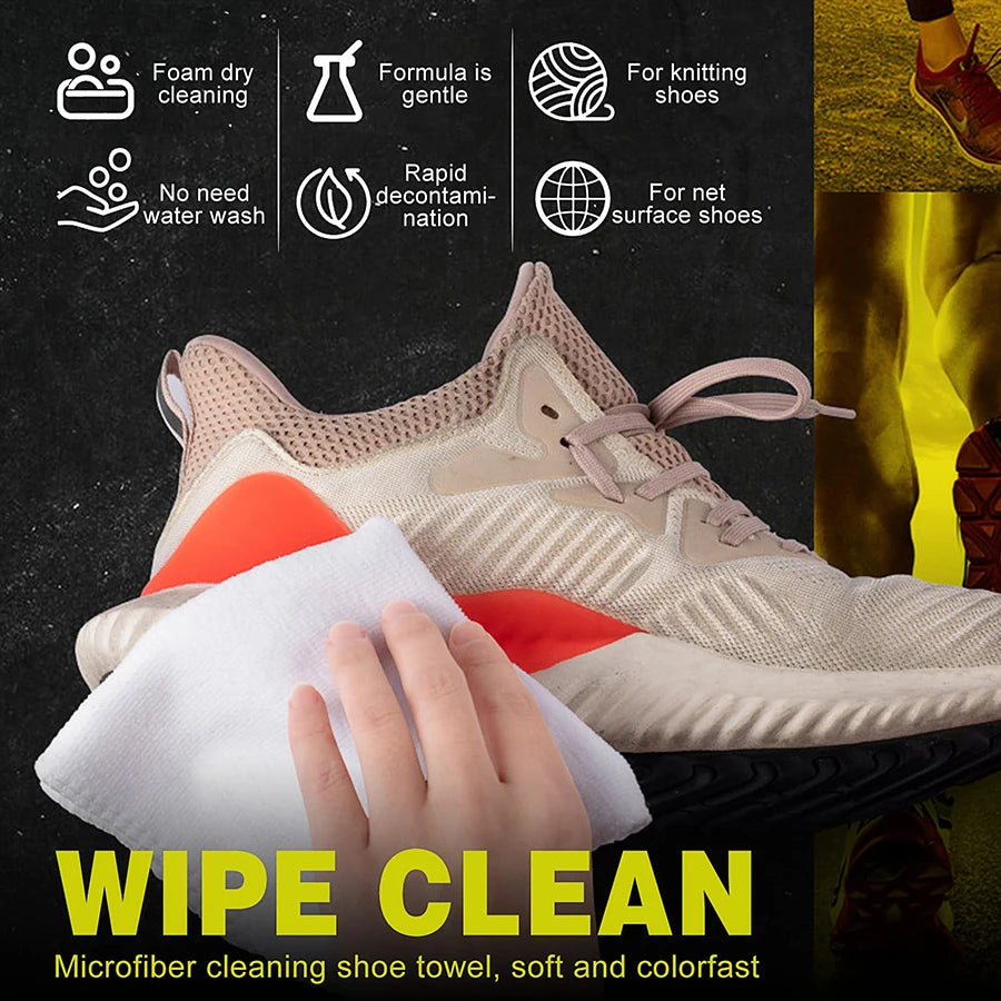 Shoe Cleaning Kit, shoe cleaner - sports shoe cleaning solution, equipped with shoe cleaning brush and ultra-fine fiber cleaning