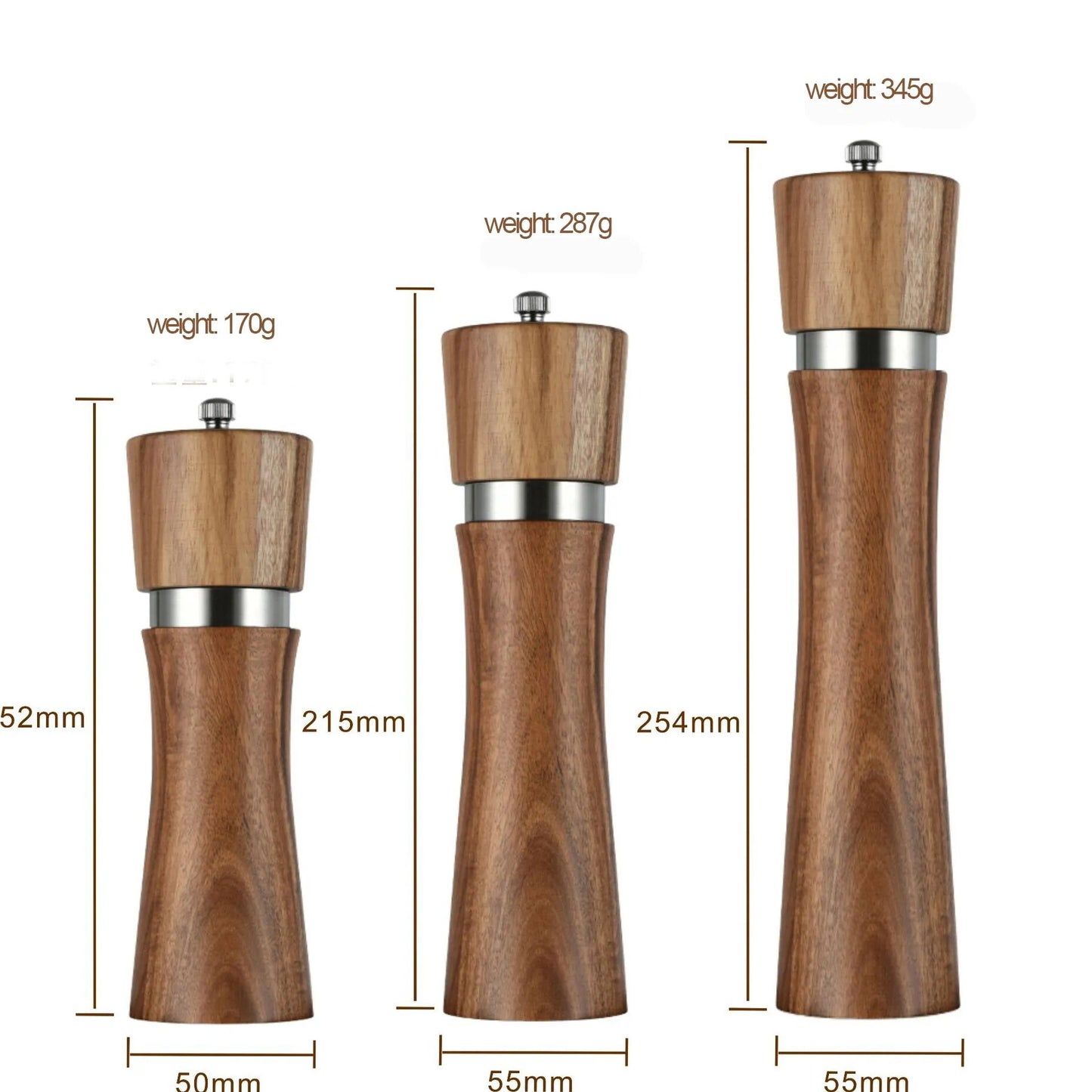 Salt And Pepper Grinder Ceramic Core Manual 6"/8"10" Spice Mill BBQ Grill Tool Set