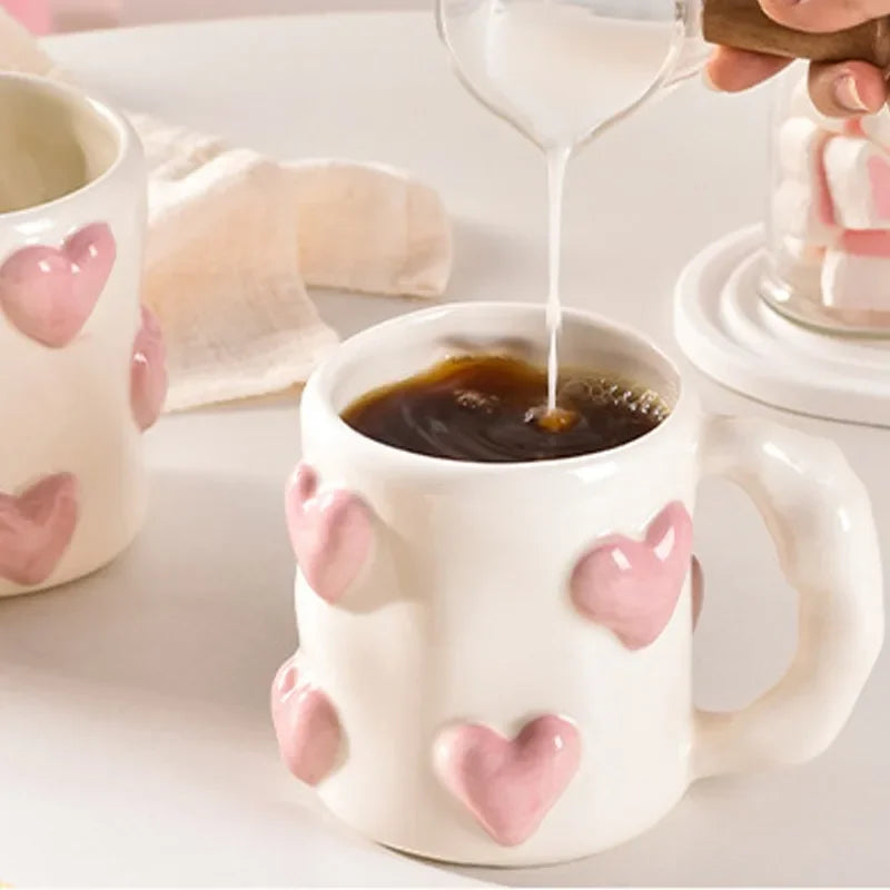 Cute Heart Pink Ceramic Mug