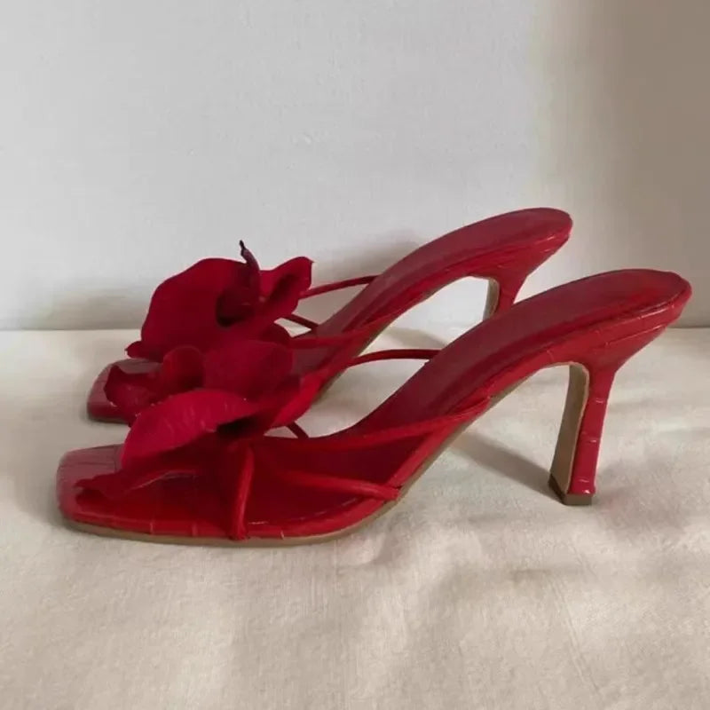 Summer New Elegant Flowers Design Women's High Heel