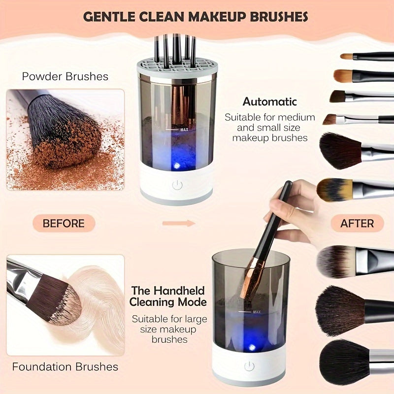 Portable Electric Makeup Brush Cleaner With Rubber Makeup Machine