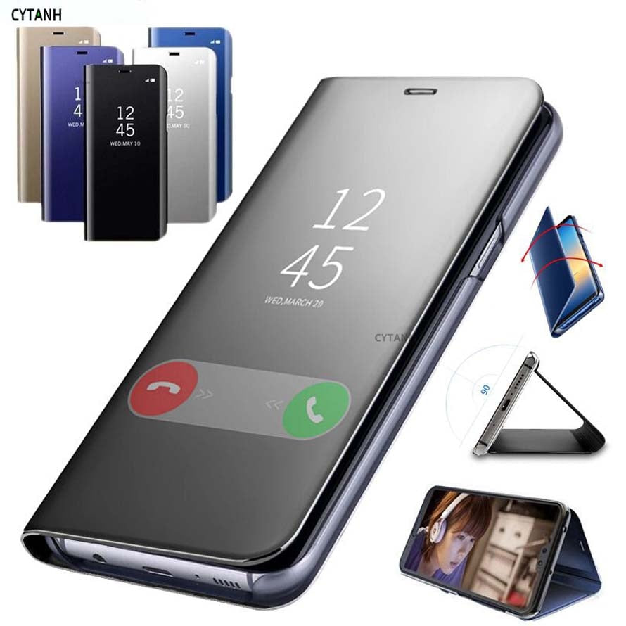 Mirror Flip Case For Huawei Honor 8x 8c 8s Smart Book Cover honor 10 lite 10i Leather phone Cases honer 10 light coque Funda