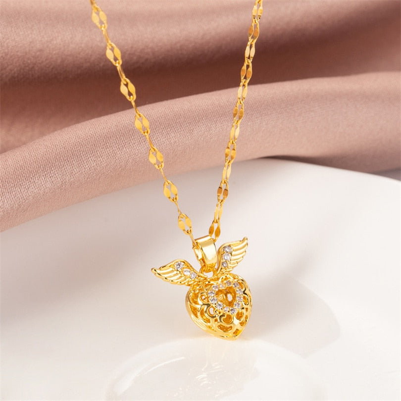 Crystal Stainless Steel Necklaces For Women