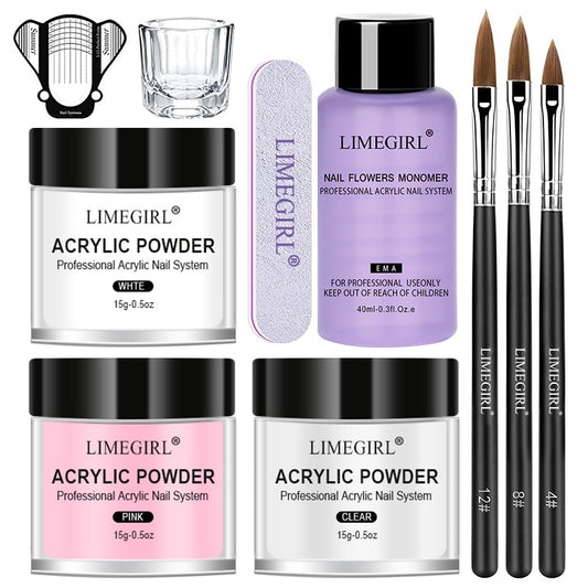 Nail Acrylic Powder and Liquid Manicure Set