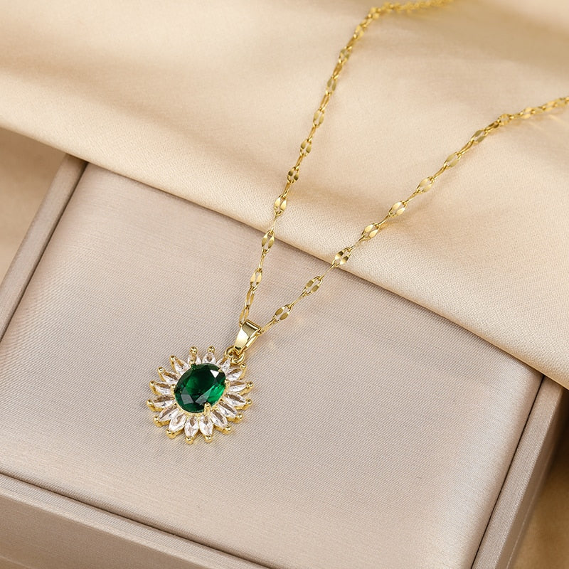 Crystal Stainless Steel Necklaces For Women
