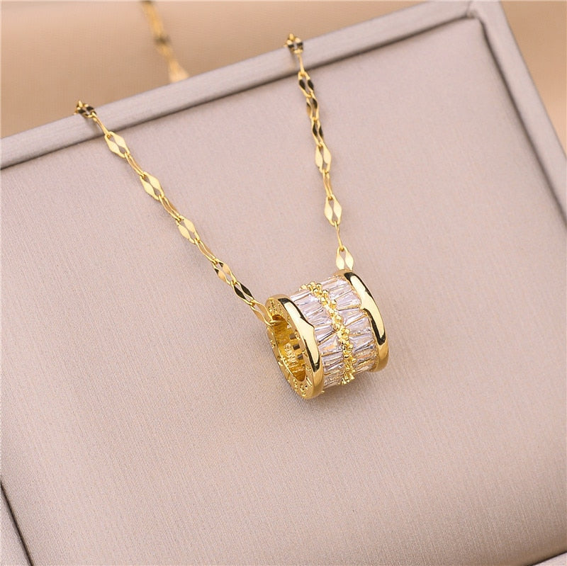 Crystal Stainless Steel Necklaces For Women