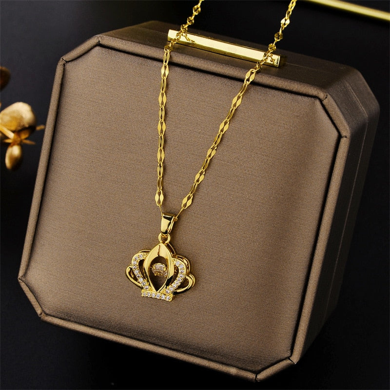 Crystal Stainless Steel Necklaces For Women