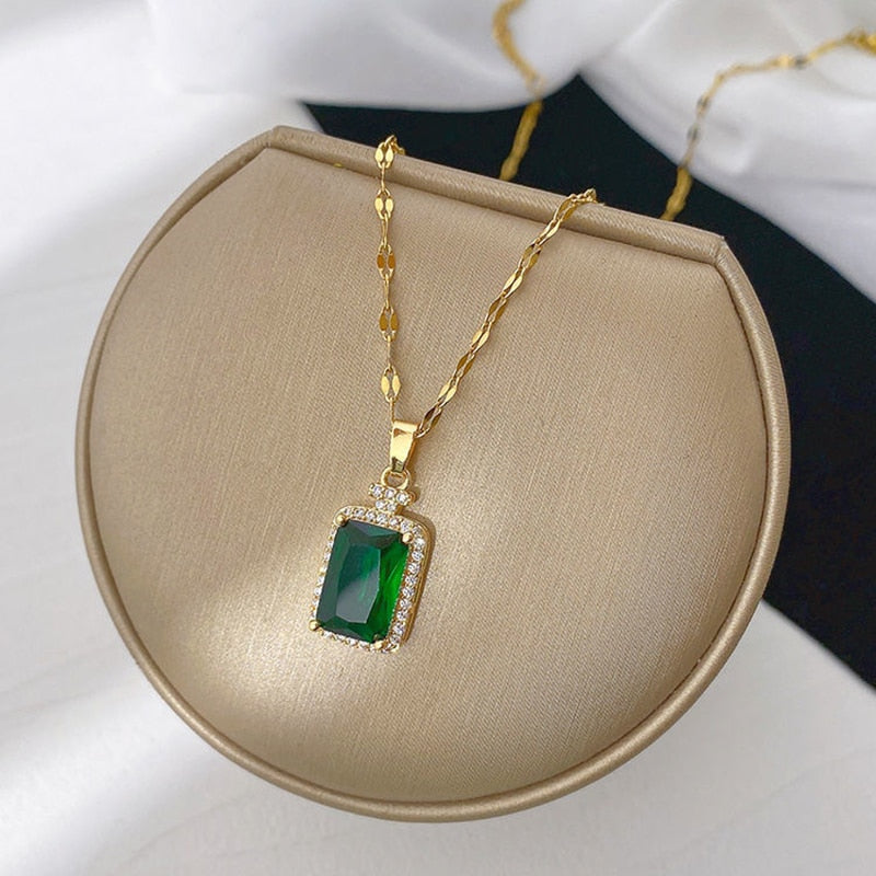 Crystal Stainless Steel Necklaces For Women