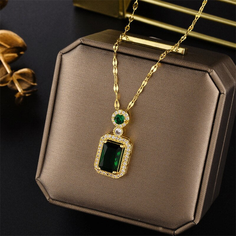 Crystal Stainless Steel Necklaces For Women