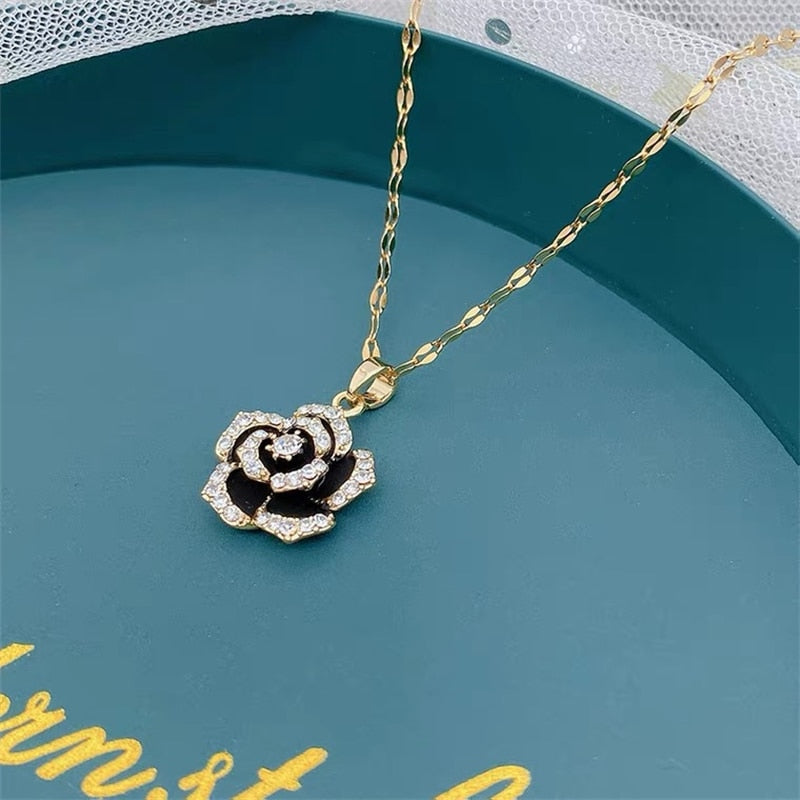 Crystal Stainless Steel Necklaces For Women