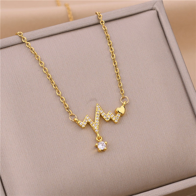 Crystal Stainless Steel Necklaces For Women