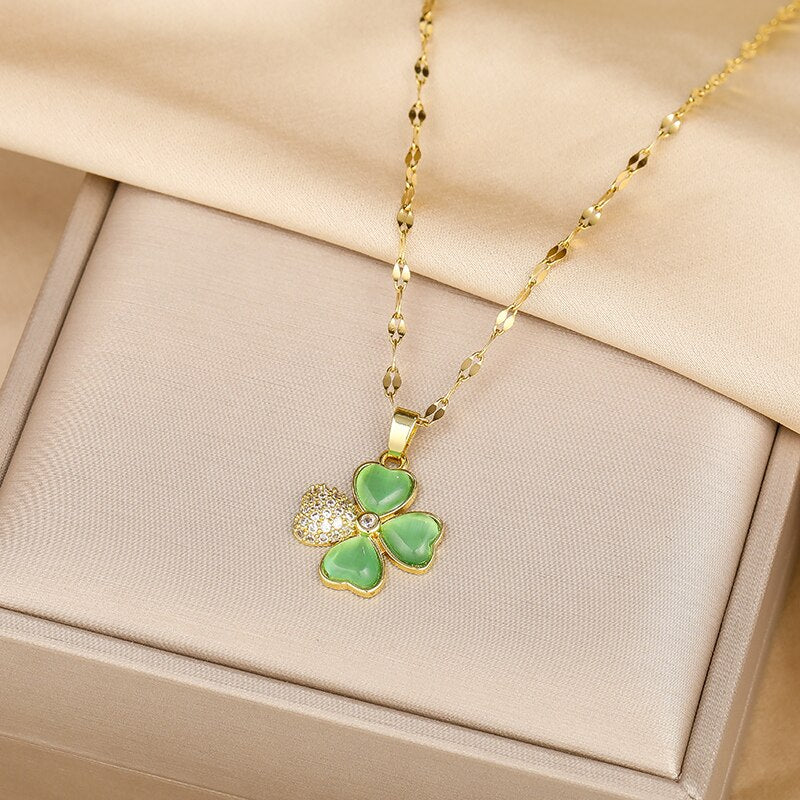 Crystal Stainless Steel Necklaces For Women