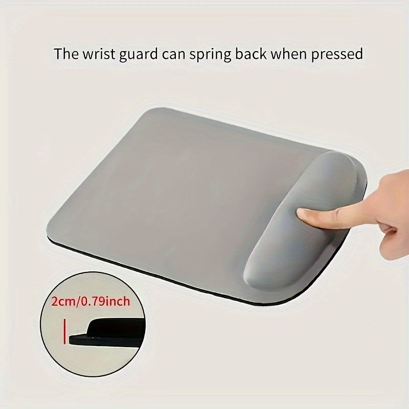 1pcs Ergonomic Mouse Pad With Wrist Support, Comfortable Non-Slip Base For Computer/Laptop Use, Perfect For Work And Gaming, 20.5x22.99 Cm, Soft Cushioned Design, Black & Gray Options, 1pc