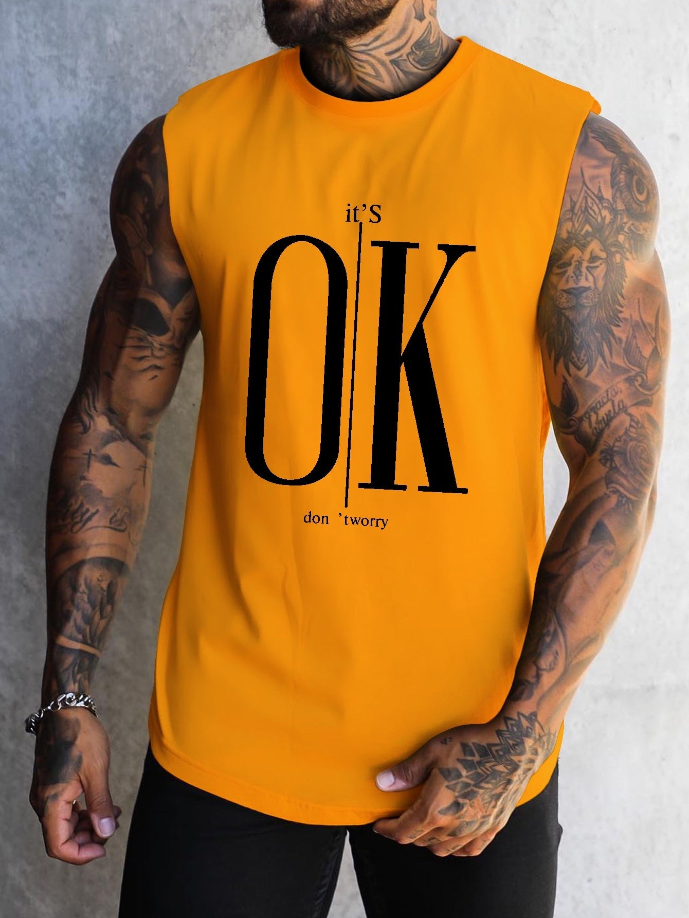 OK Print Men's Quick Dry Moisture-Wicking Breathable Tank Tops Athletic Gym Bodybuilding