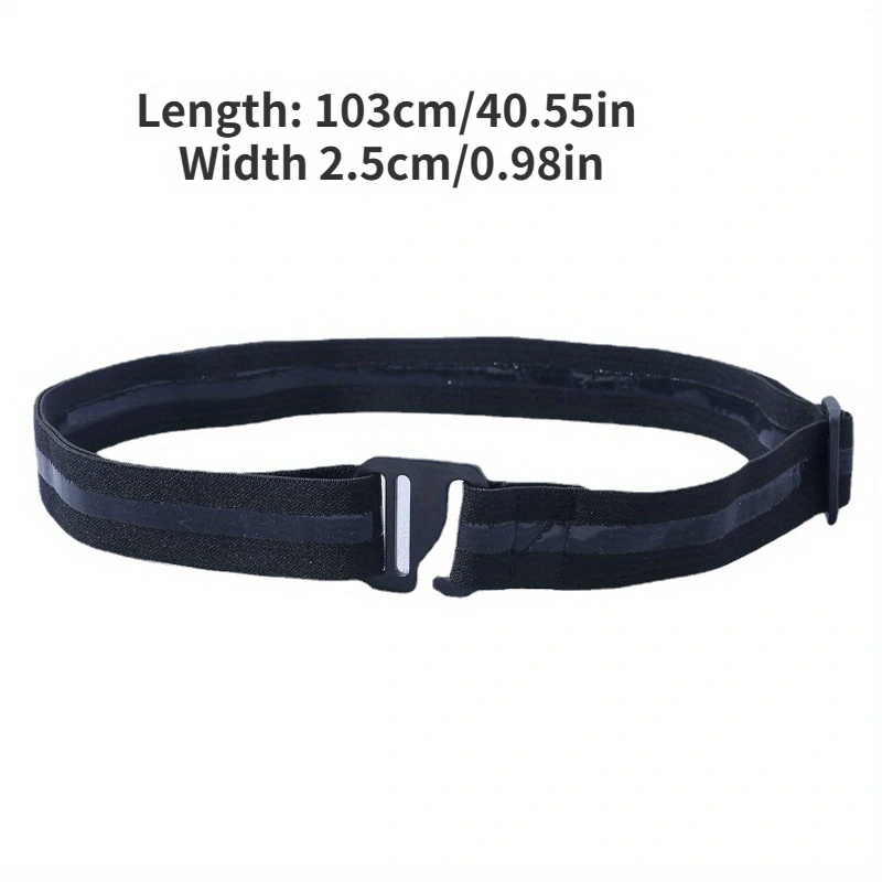 1pc Black Elastic Non-Marking Stretch Unisex Belt - Hole-Free