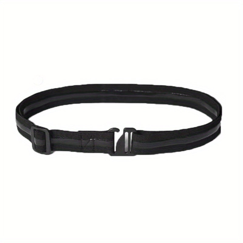 1pc Black Elastic Non-Marking Stretch Unisex Belt - Hole-Free