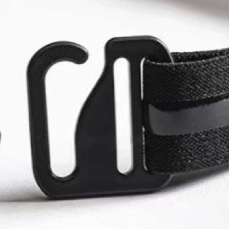 1pc Black Elastic Non-Marking Stretch Unisex Belt - Hole-Free