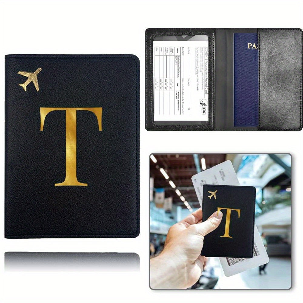 Letter Pattern Passport Holder, Faux Leather Passport Wallet, Passport Cover