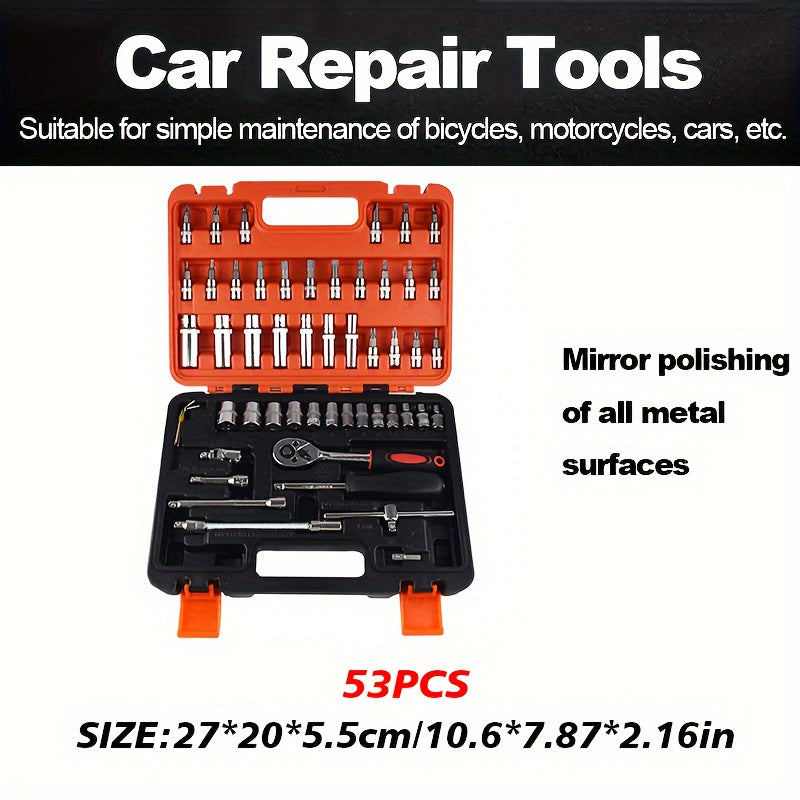 Automotive Maintenance Repairing Tool Kit For Off-Road Motorcycles, Stainless Steel Construction, Motorcycle Supplies - Complete Car Repair Tools Set