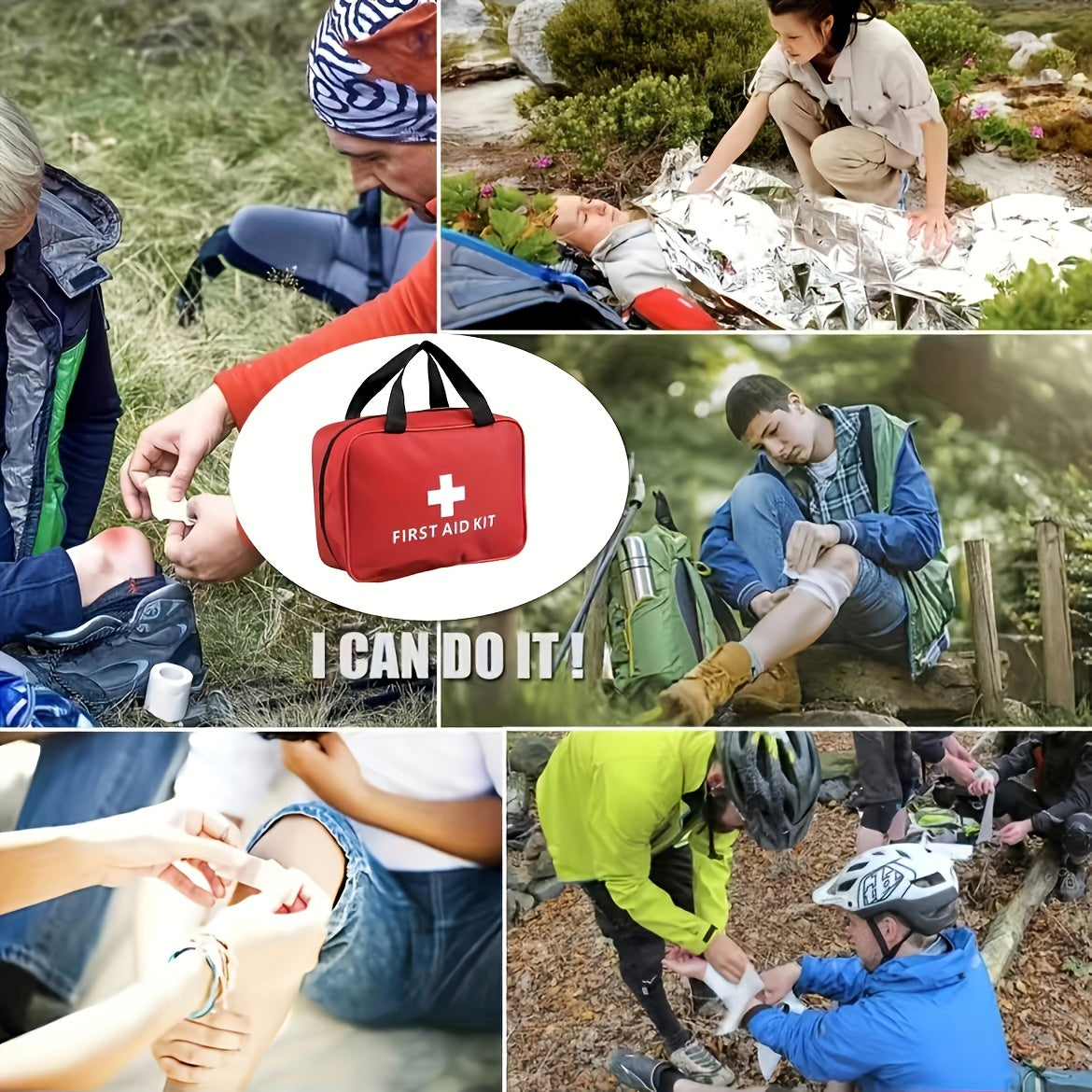 Comprehensive 27pc/173pc First Aid Kit - Compact & Portable Emergency Set for Outdoor Adventures, Camping, Hiking - Essential Safety Supplies Included