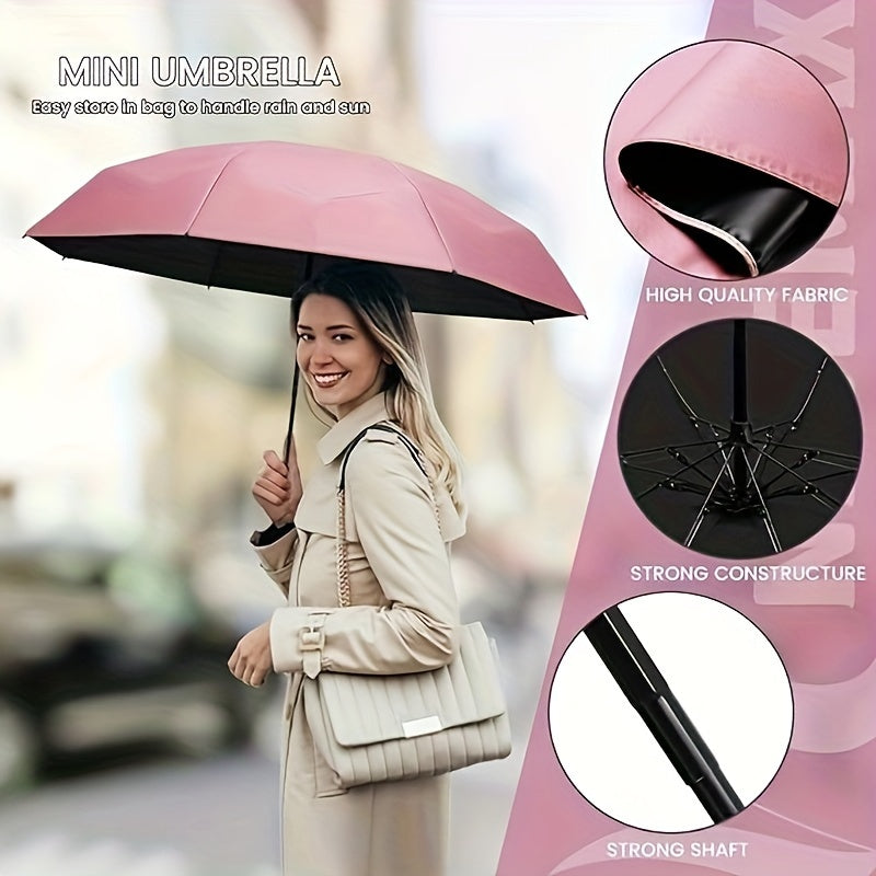 Thickened And Reinforced Five-fold Umbrella, Windproof And Rainproof Ultra-light Mini Capsule Pocket Umbrella