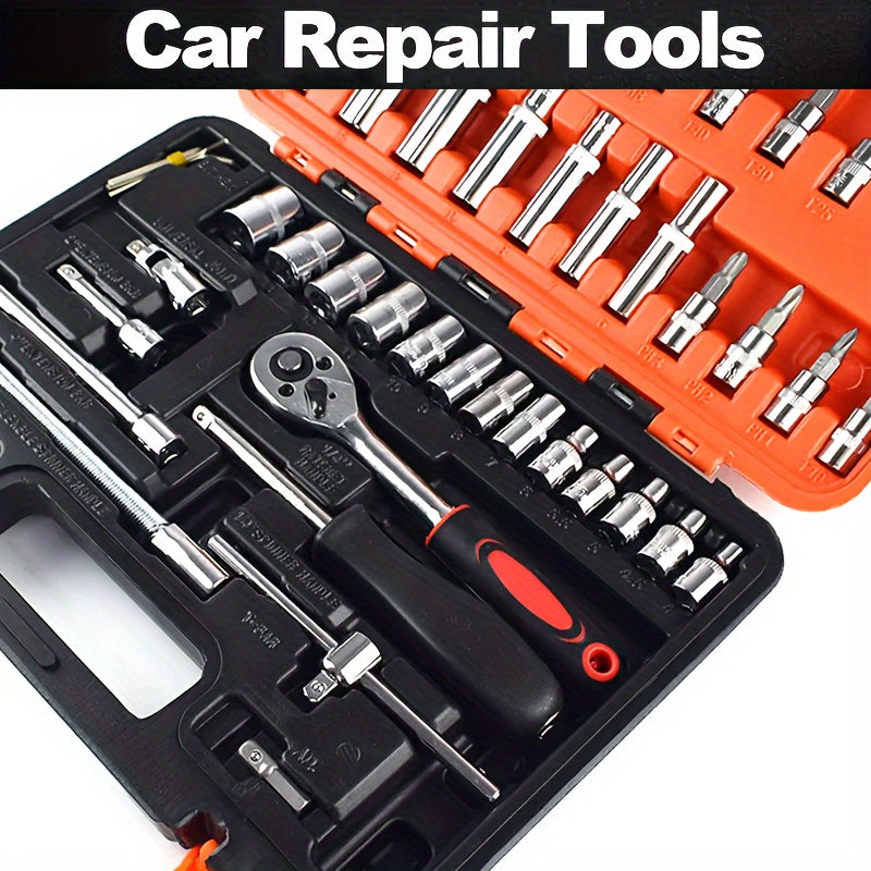 Automotive Maintenance Repairing Tool Kit For Off-Road Motorcycles, Stainless Steel Construction, Motorcycle Supplies - Complete Car Repair Tools Set