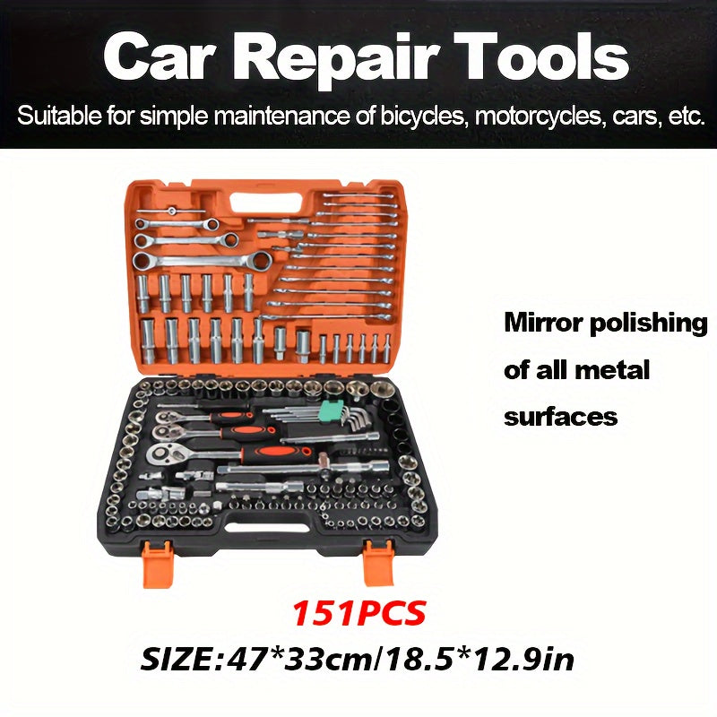 Automotive Maintenance Repairing Tool Kit For Off-Road Motorcycles, Stainless Steel Construction, Motorcycle Supplies - Complete Car Repair Tools Set