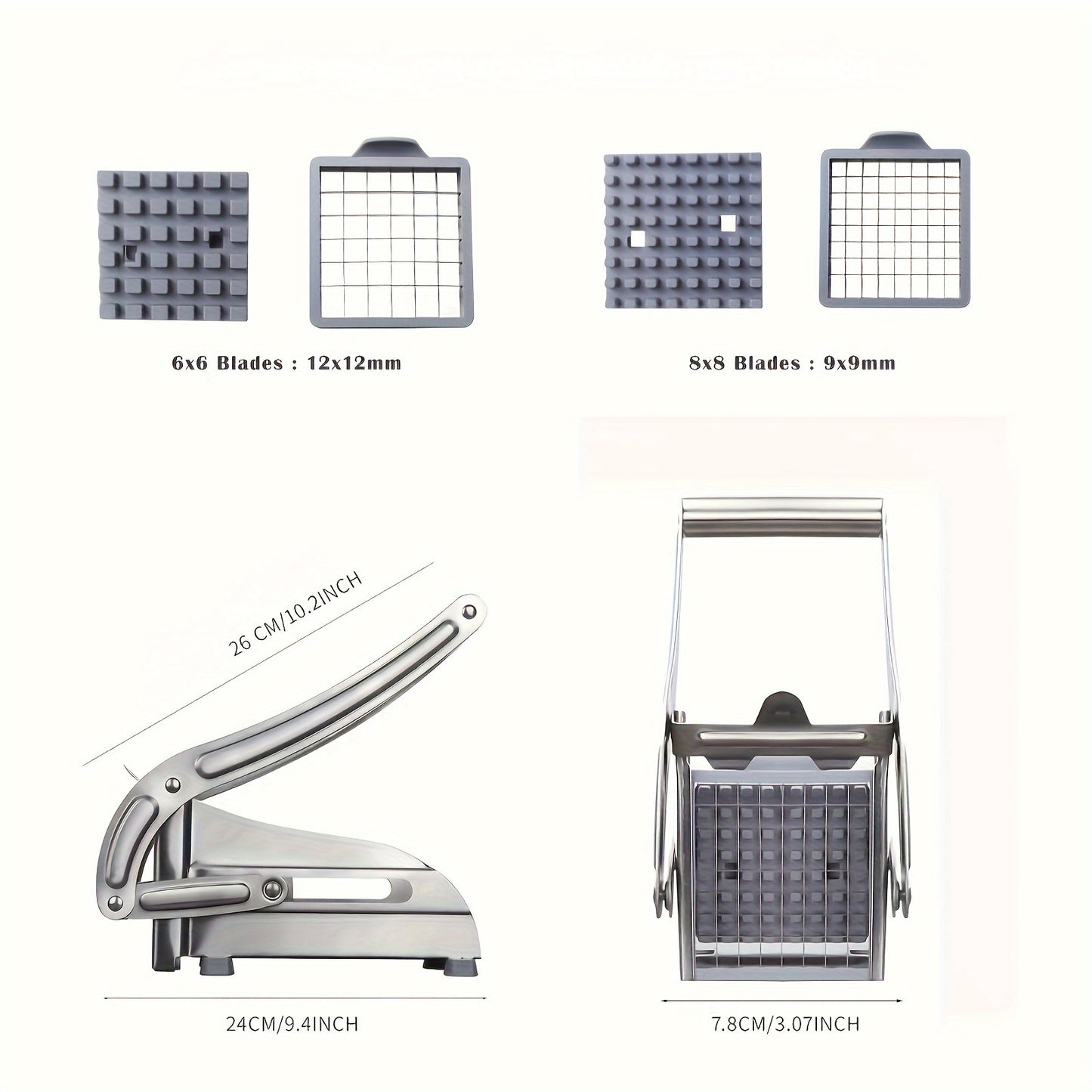 1pc, Stainless Steel Fruit Cutter, Vegetable Cutter, French Fry Cutter, Potato Slicer,