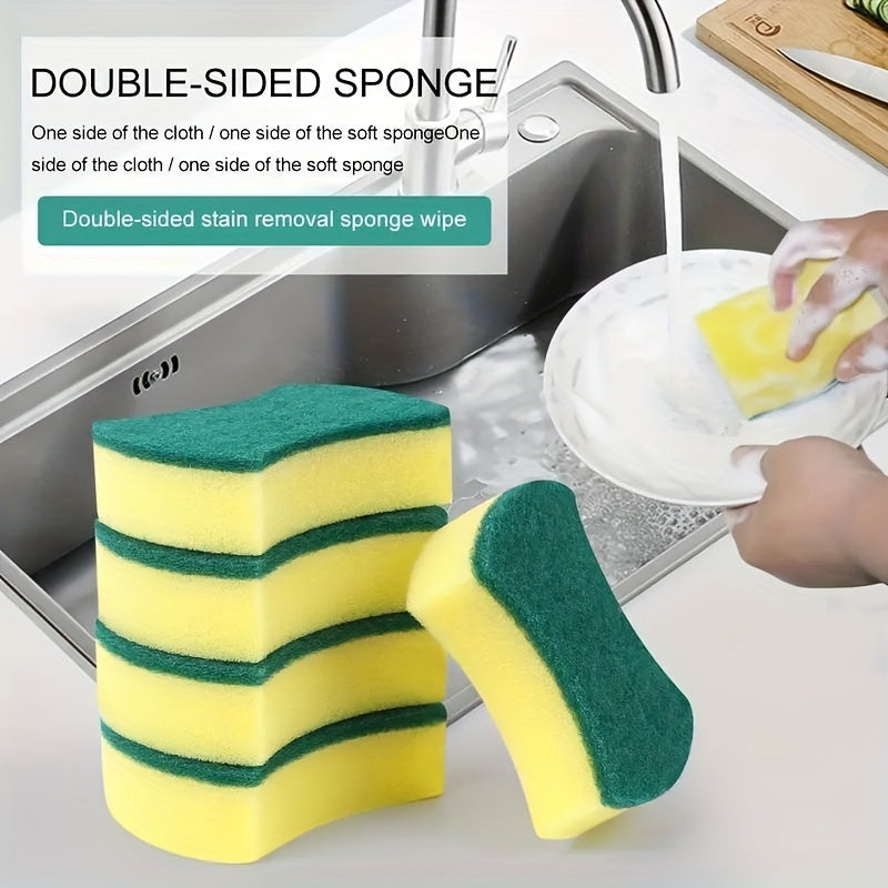 "Quick-Dry" 12/24pcs Multi-Purpose Kitchen Sponges - Double-Sided, Magic Cleaning