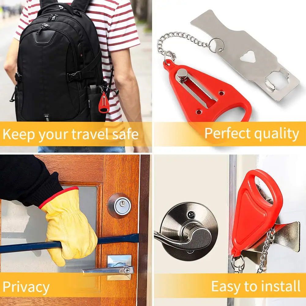 KAK Portable Door Lock Keyless Anti-theft Hotel Lock Travel Locks Childproof Door Lock Security Home Safety Lock Door Hardware