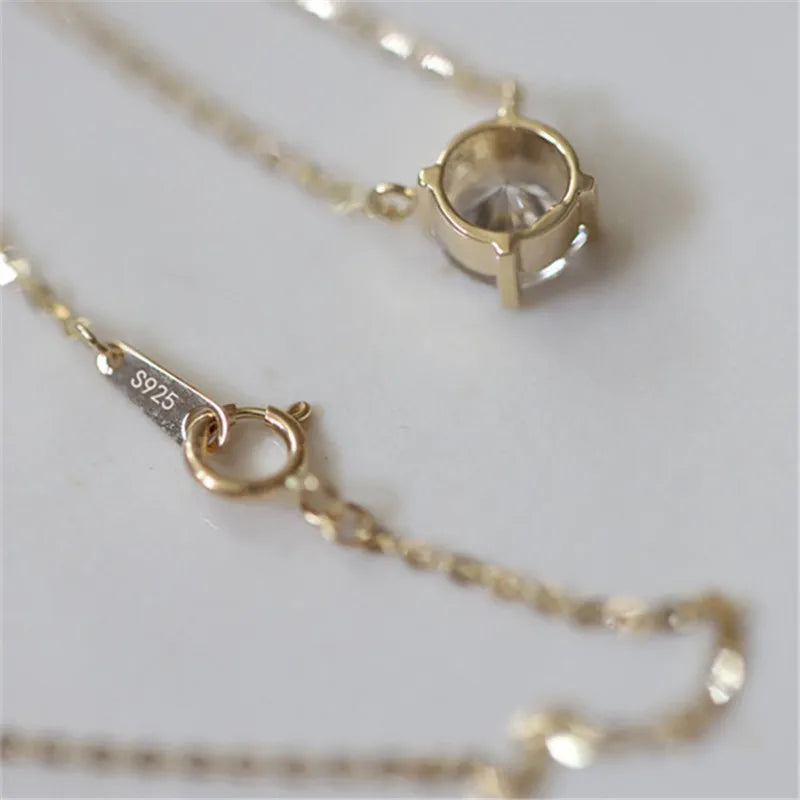 Pendant Clavicle Chain Necklace Women 14k Gold