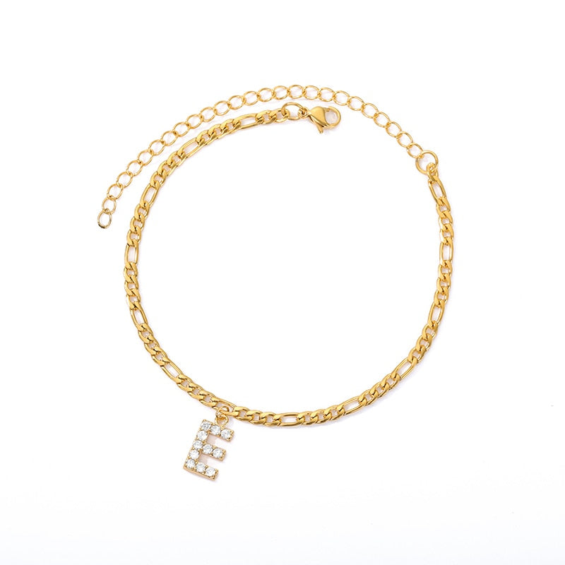 Tiny A-Z Initial Letter Anklets Bracelet