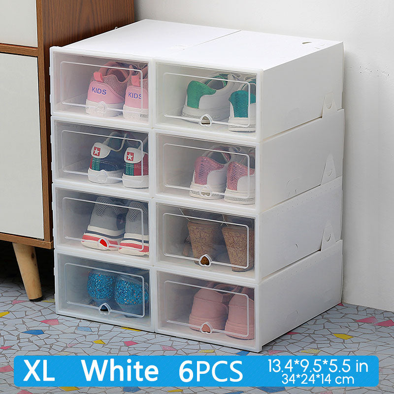 6Packs Transparent Shoe Box Shoes Organizers Plastic