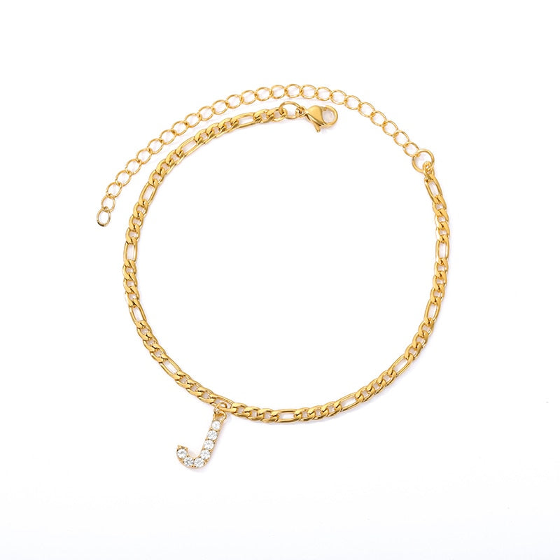 Tiny A-Z Initial Letter Anklets Bracelet