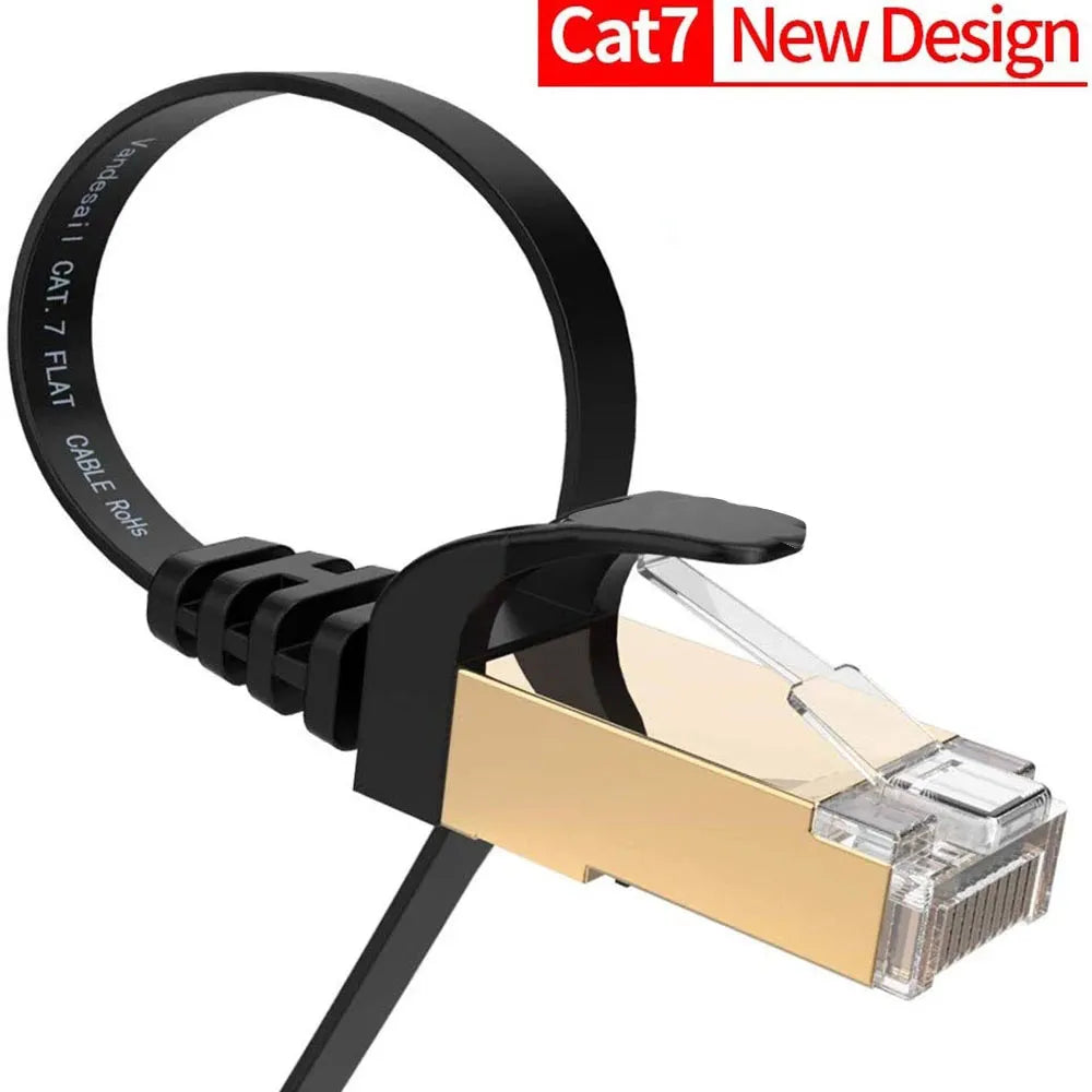 Cat 7 Shielded Ethernet RJ45 Network Cable Cat7 Flat Ethernet Patch Cables  For Modem, Router, LAN, PC 1m 2m 3m 5m 10m 20m 30m