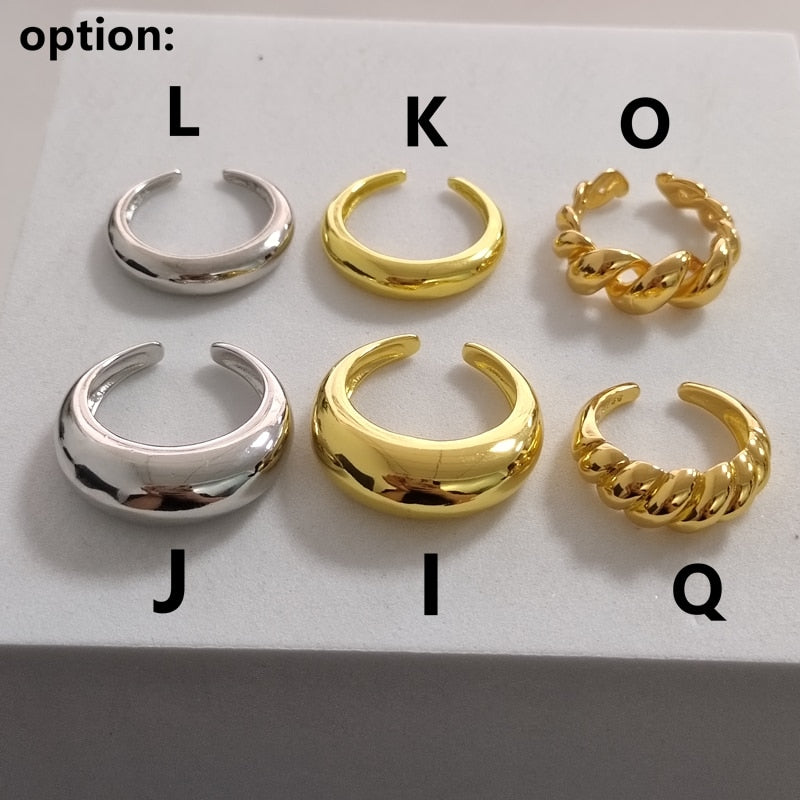 Metal Minimalist Glossy Rings