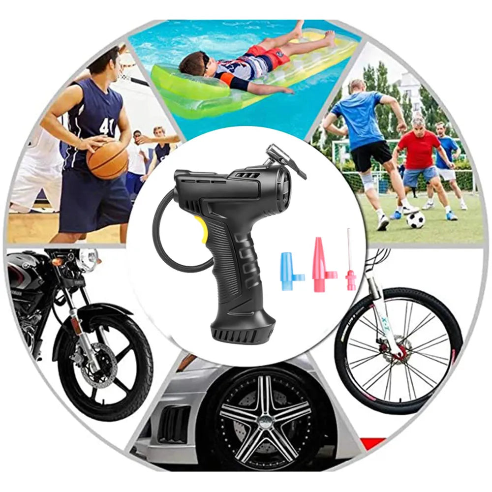 Car Air Compressor 120W Rechargeable Wireless Inflatable Pump Portable Air Pump Car Tire Inflator Digital For Car Bicycle XK