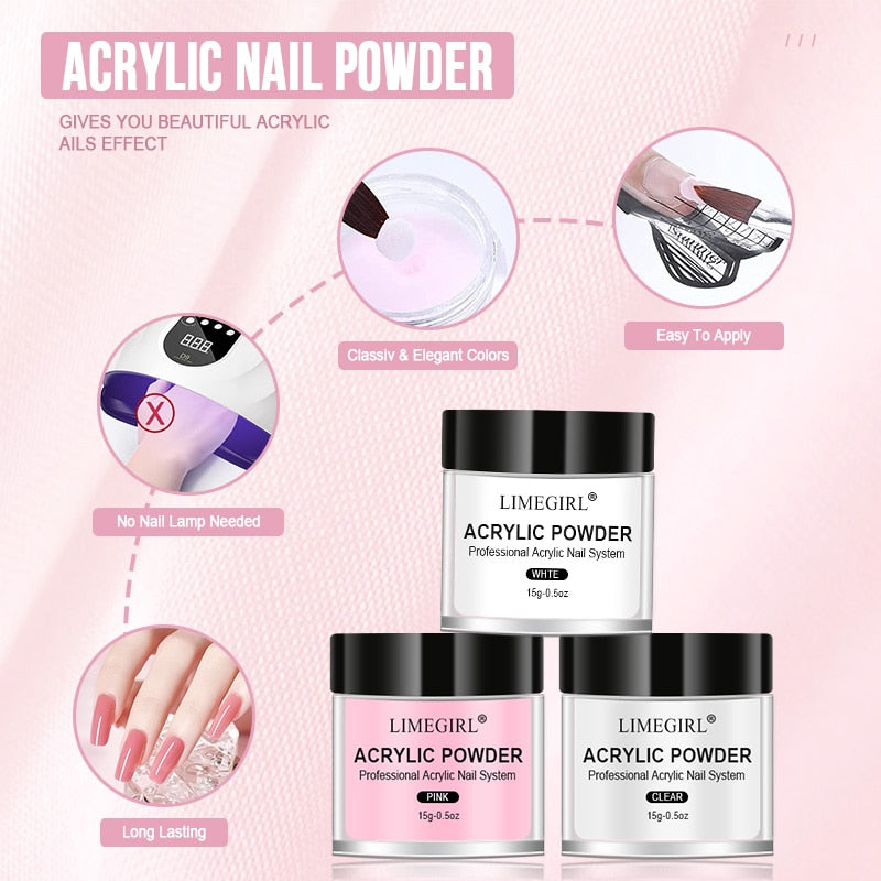 Nail Acrylic Powder and Liquid Manicure Set