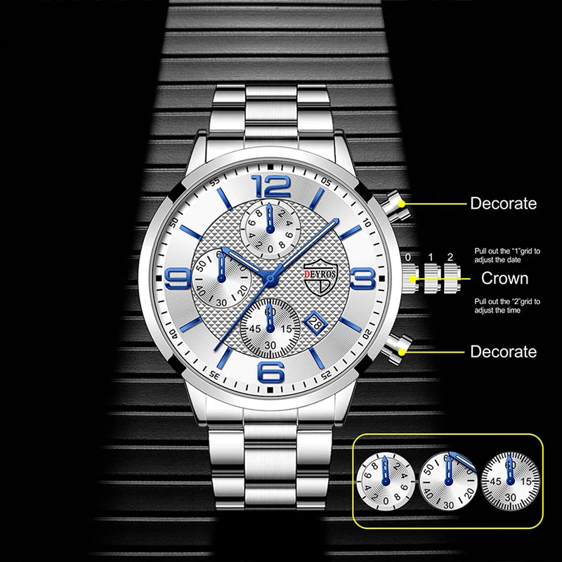 Reloj hombre Luxury Business Men Watchs Stainless Steel Quartz