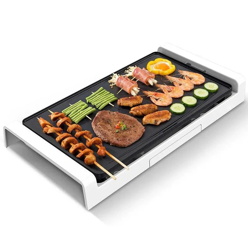 DMWD 1800W 220V Household Smokeless Barbecue Machine Non-stick Party Electric Roasting Pan BBQ Griddles For 2-8 People