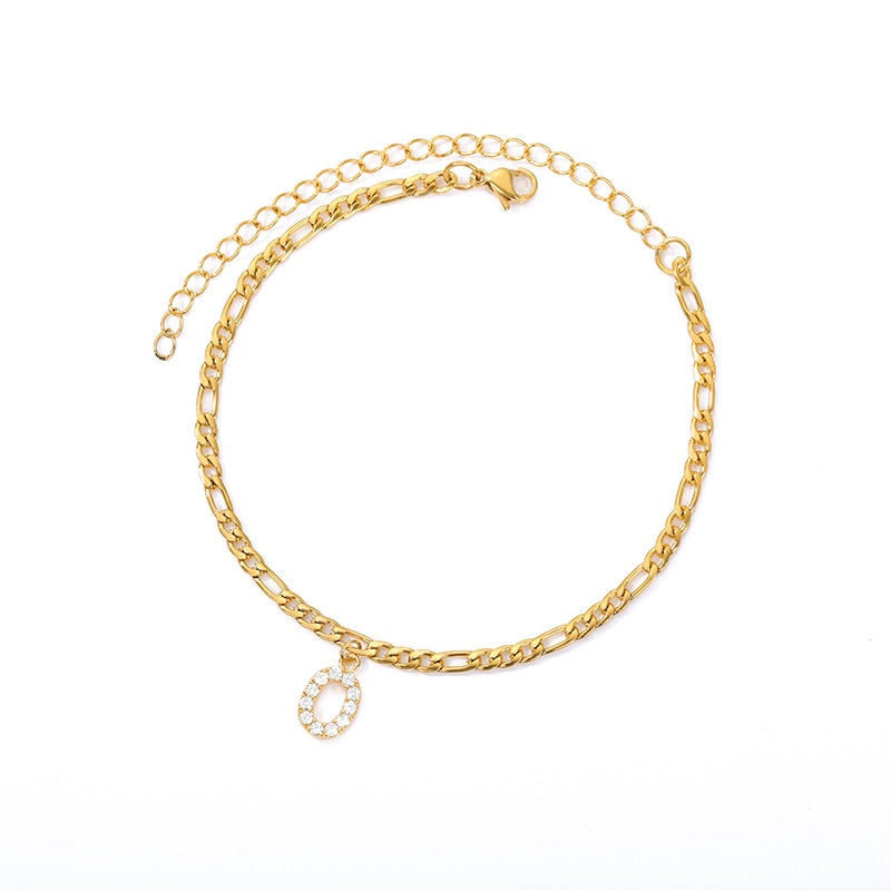 Tiny A-Z Initial Letter Anklets Bracelet