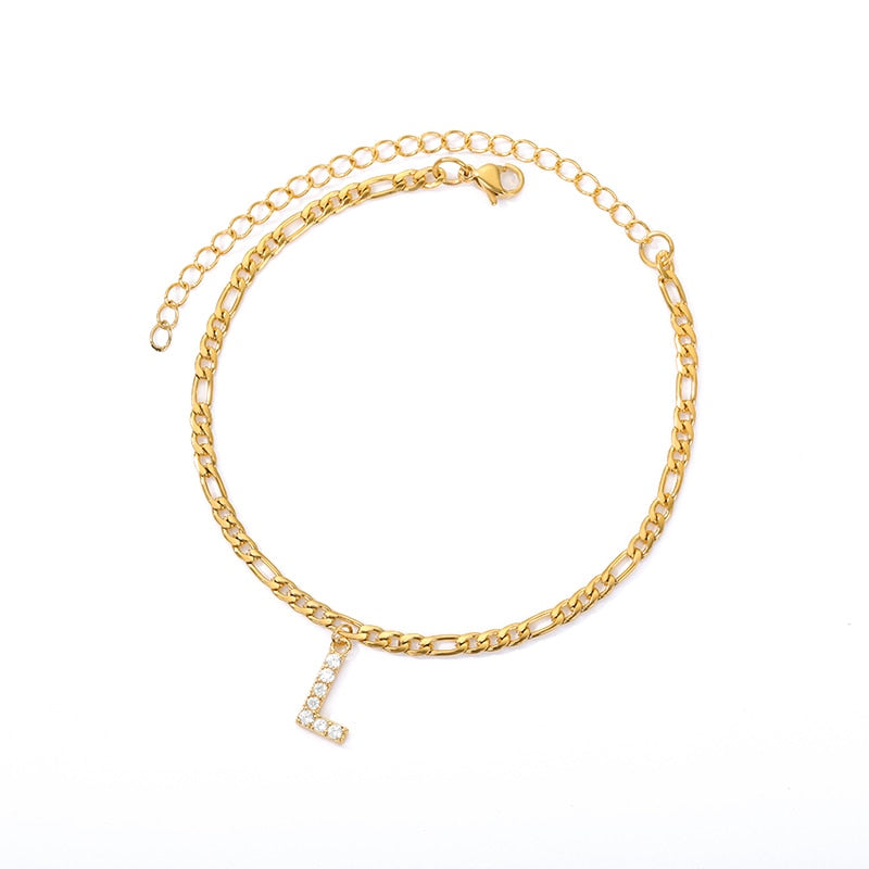 Tiny A-Z Initial Letter Anklets Bracelet