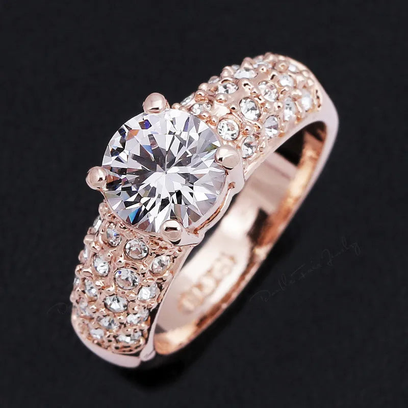 CC Trendy Jewelry Rings For Women Cubic Zirconia Charms Bridal Wedding Engagement White Gold