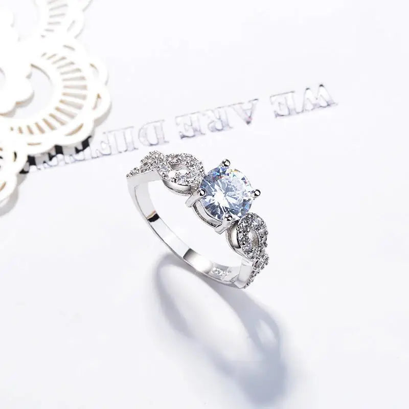 CC Trendy Jewelry Rings For Women Cubic Zirconia Charms Bridal Wedding Engagement White Gold