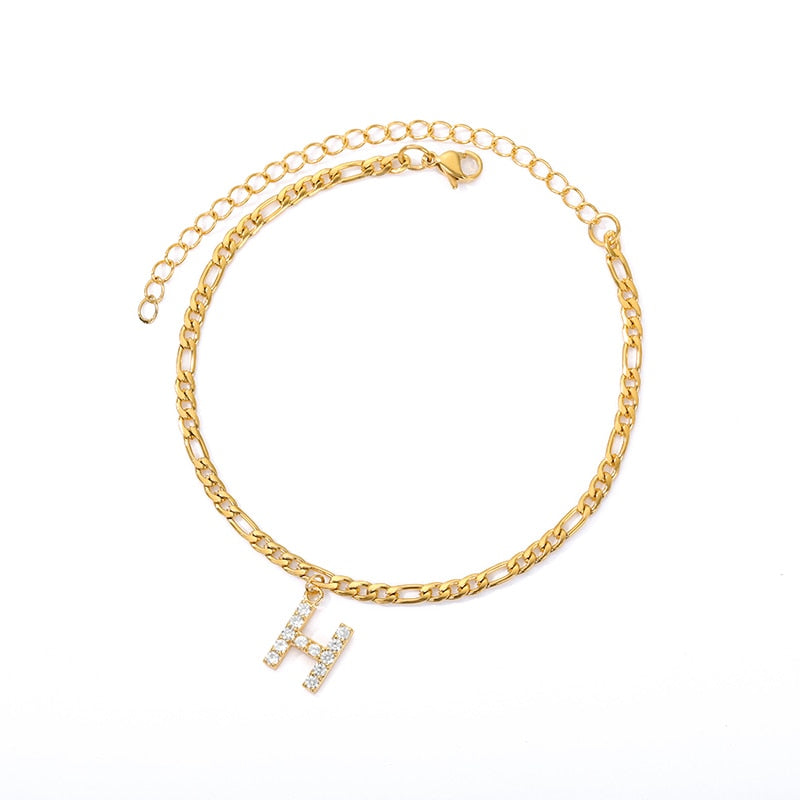 Tiny A-Z Initial Letter Anklets Bracelet