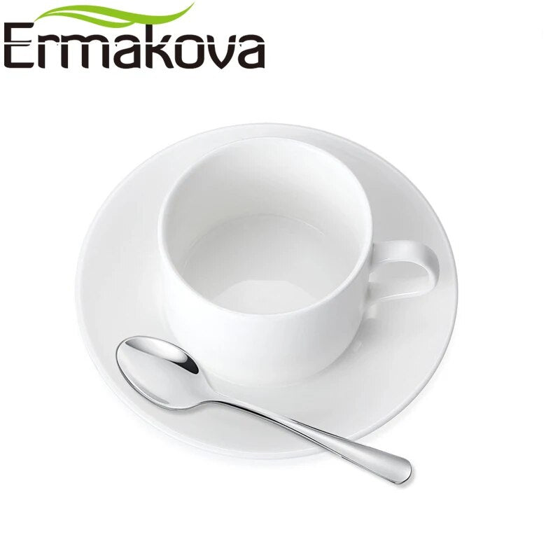 ERMAKOVA Set of 8 Espresso Spoon 4 Inches Mini Coffee Spoon Small Bistro Spoon for Dessert Stainless Steel Tea Apetizer