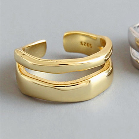 Metal Minimalist Glossy Rings