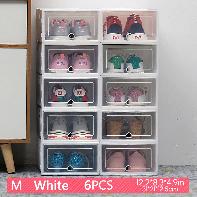 6Packs Transparent Shoe Box Shoes Organizers Plastic