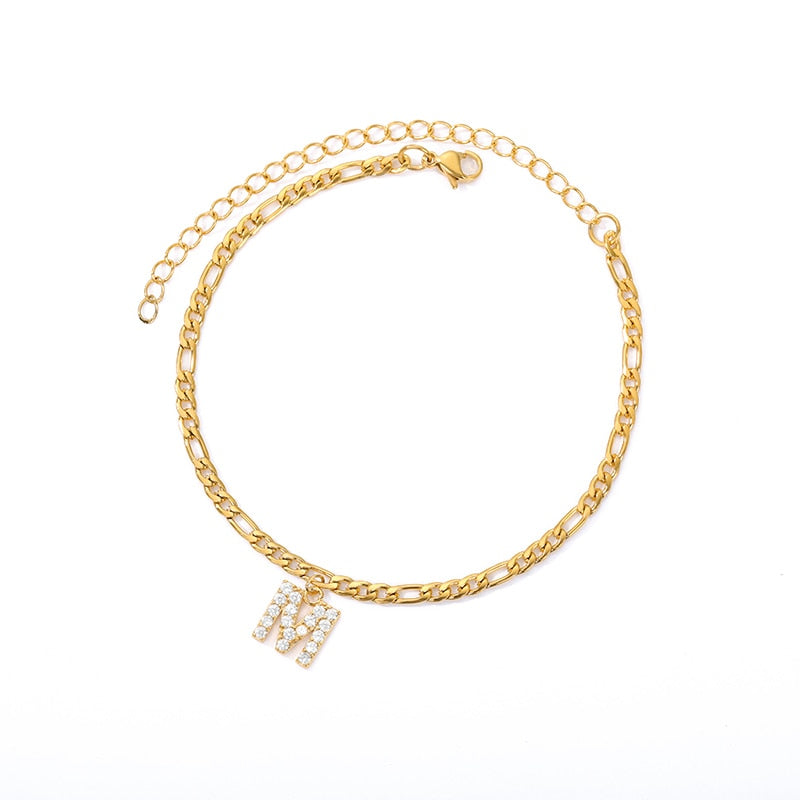 Tiny A-Z Initial Letter Anklets Bracelet